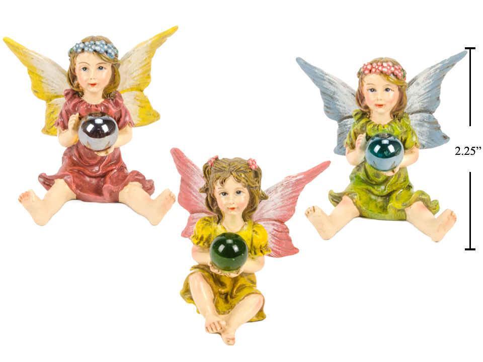 Miniature Sitting Fairy, 2.3"x1.9"x2.4", Polyresin