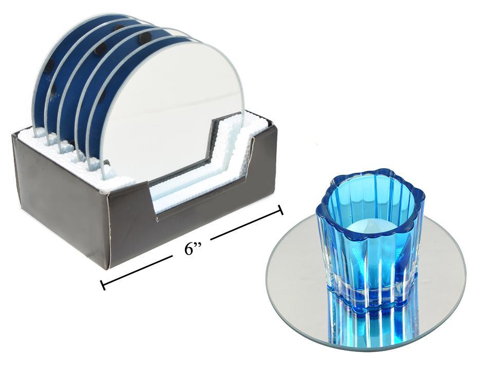 5"D Mirror Candle Plate