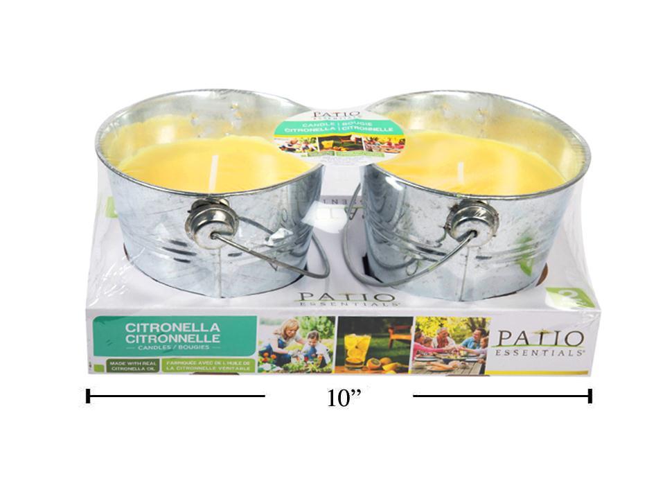 Citronella 2pk Galvanized Candle Buckets