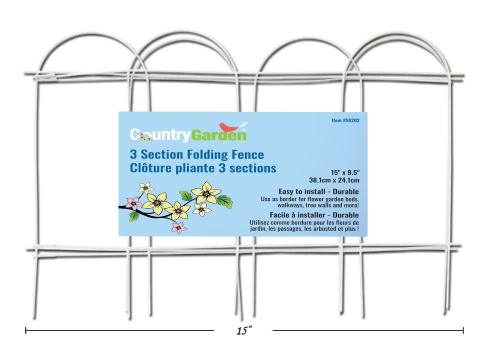 Garden E. 3-Section Folding Wire Fence-White