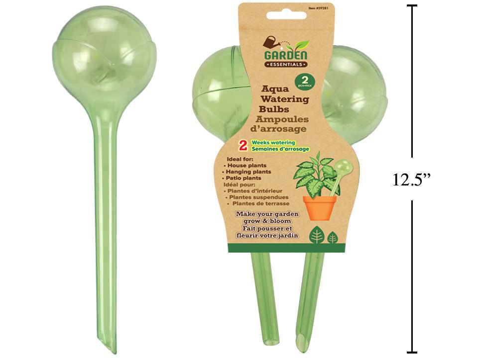 Garden E. 2pk Aqua Globe Watering Bulbs, 3.3"Dia.x11.4"H