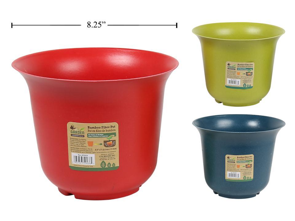 Garden E. Bamboo Fibre Bio. Round Pot, 8.5"dia.x7"H