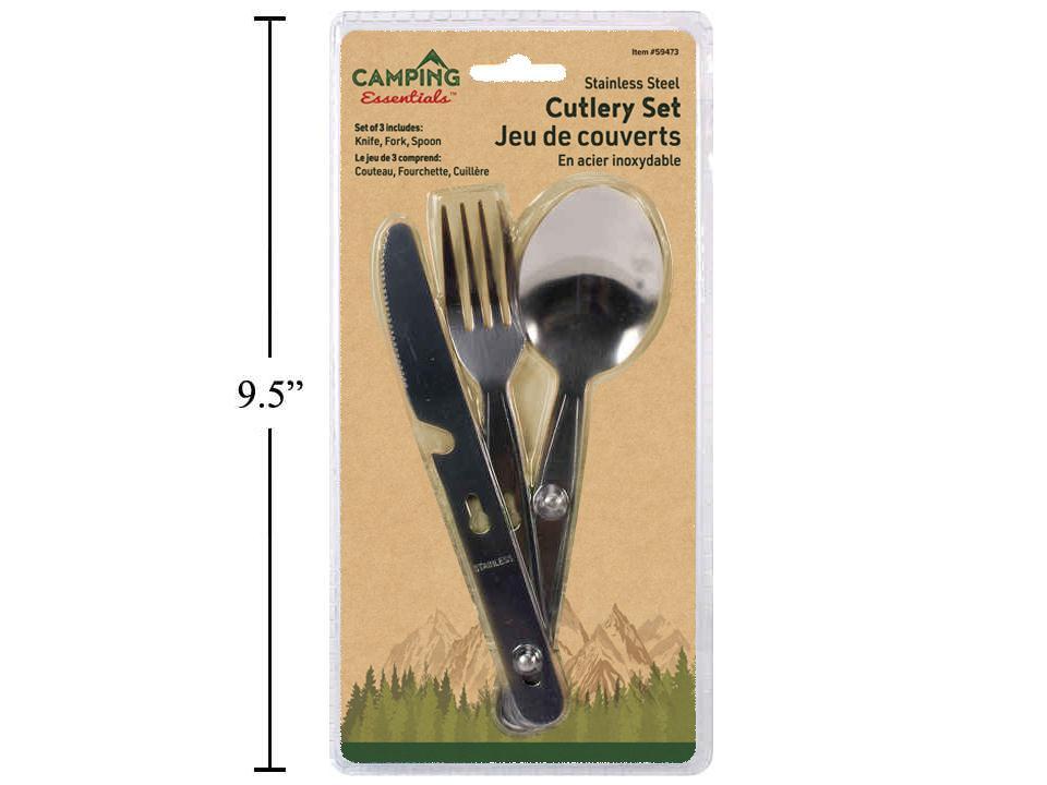 Camping 3pcs Cutlery Set, stainless steel