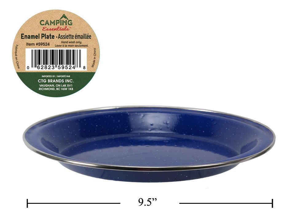 Camping 9.5" Enamel Plate-Blue, Size: 9.5"Dia.x1.18"H