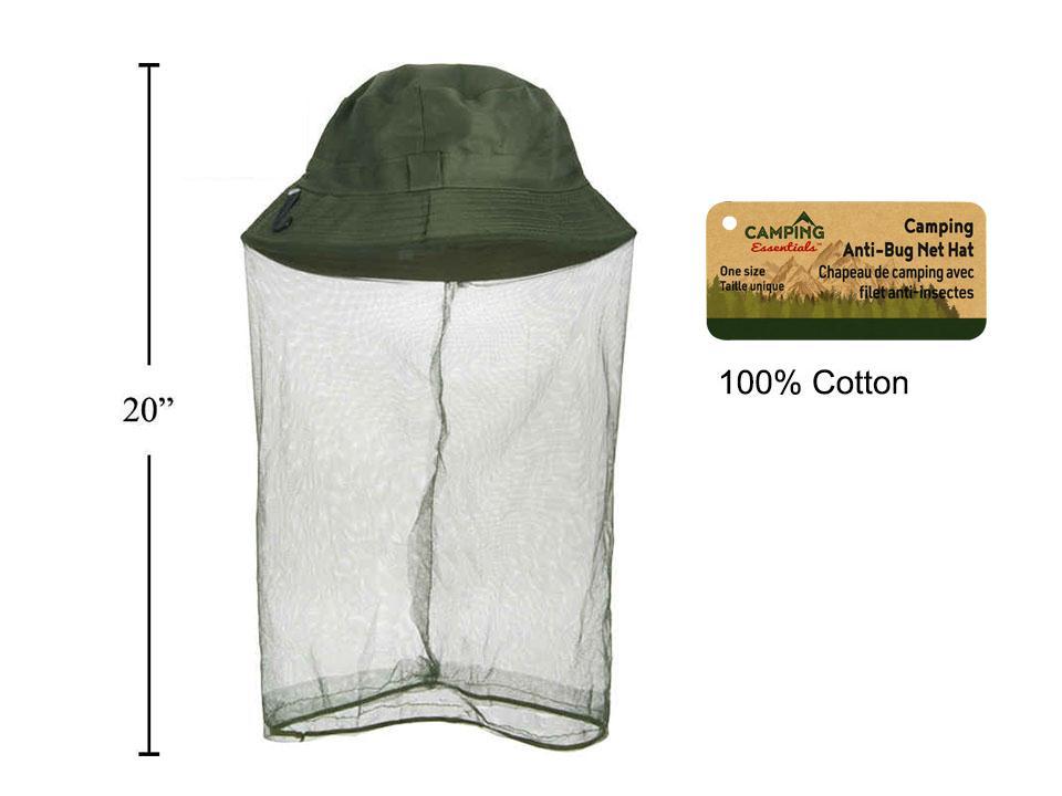 Camping Anti-Bug Net Hat, 100% Polyester