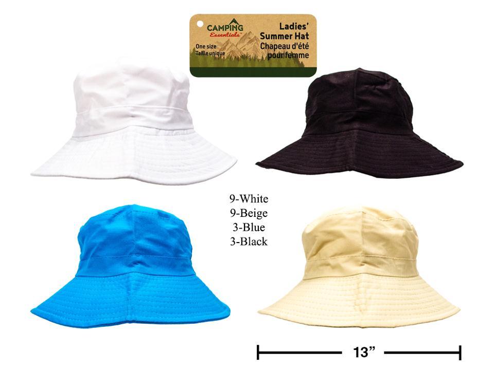 Ladie's Summer Hats, 4asst. Cols., 100% Cotton, One Size, cht