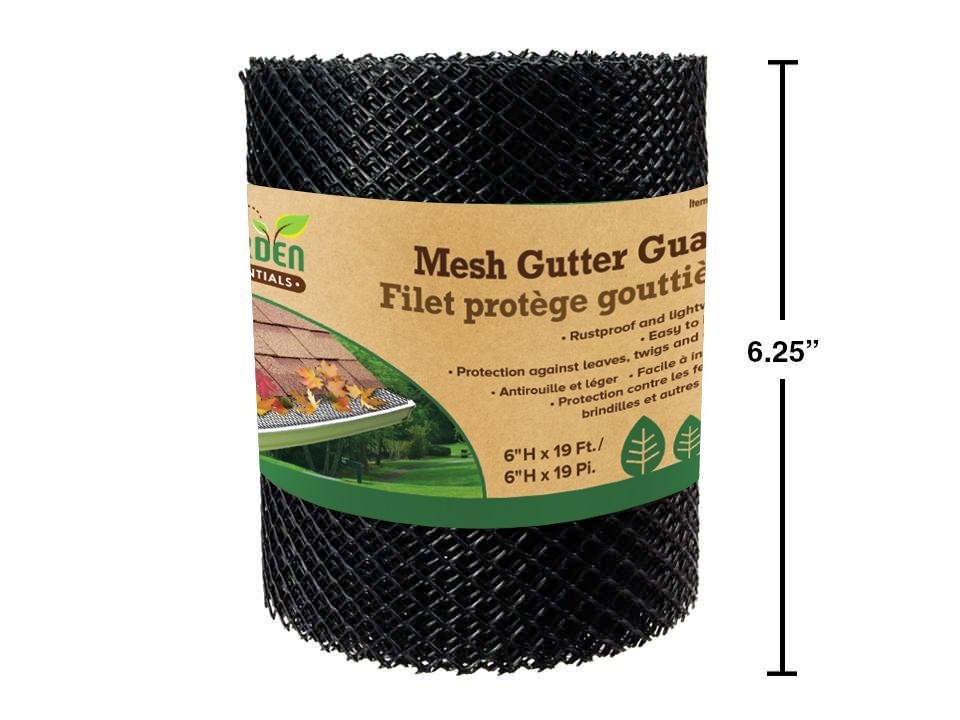 Garden E. 19ft. Mesh Gutter Guard, 6.3"Hx19ft., Black