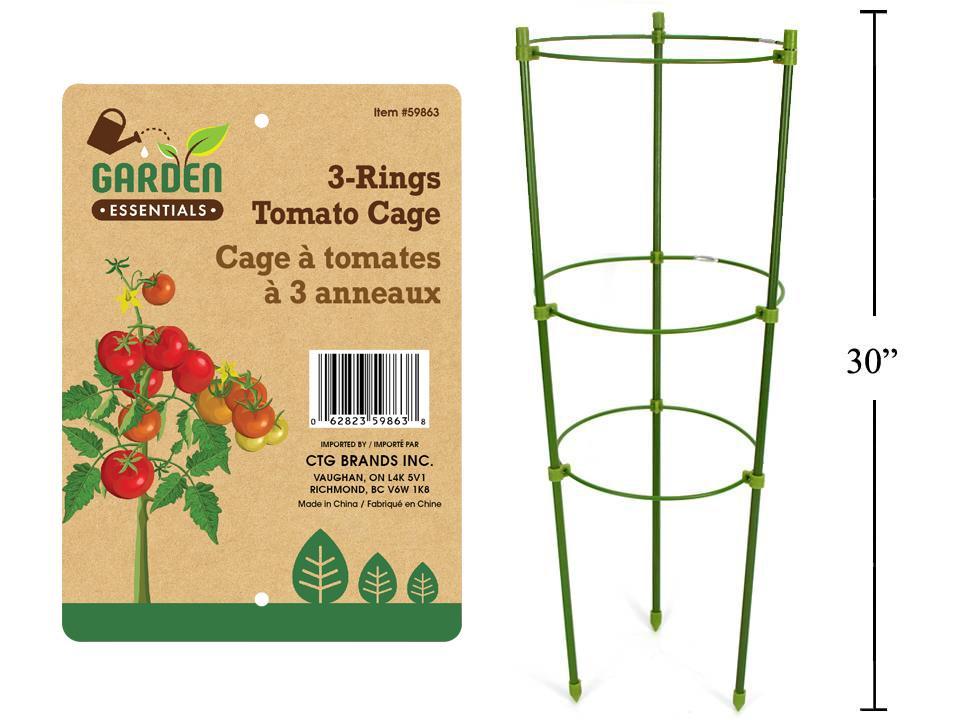 Garden E. 30" 3-Rings Tomato Cage