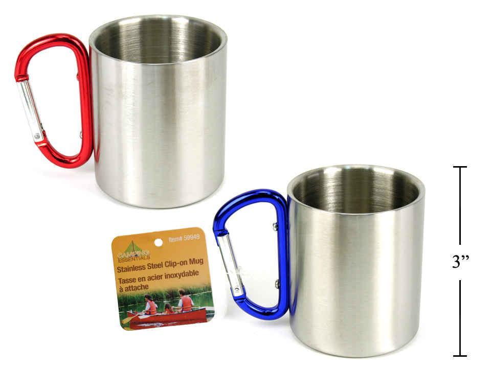 Camping S/S Clip-on Mug w/Carabiner Handle