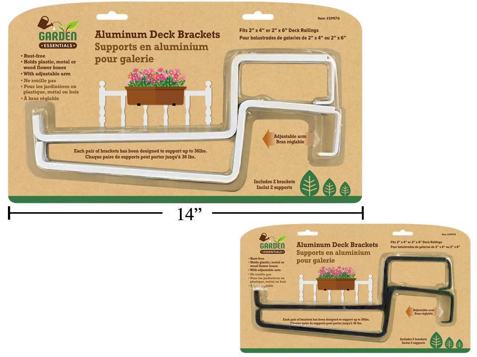 Garden E. Aluminum Deck Brackets, Adjustable Arm