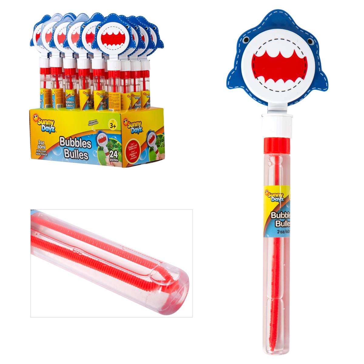 Sunny Dayz Shark Bubble Wand w/60ml Bubbles
