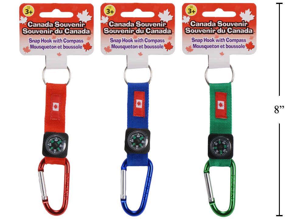 Canada Carabiner Keychain with Compass