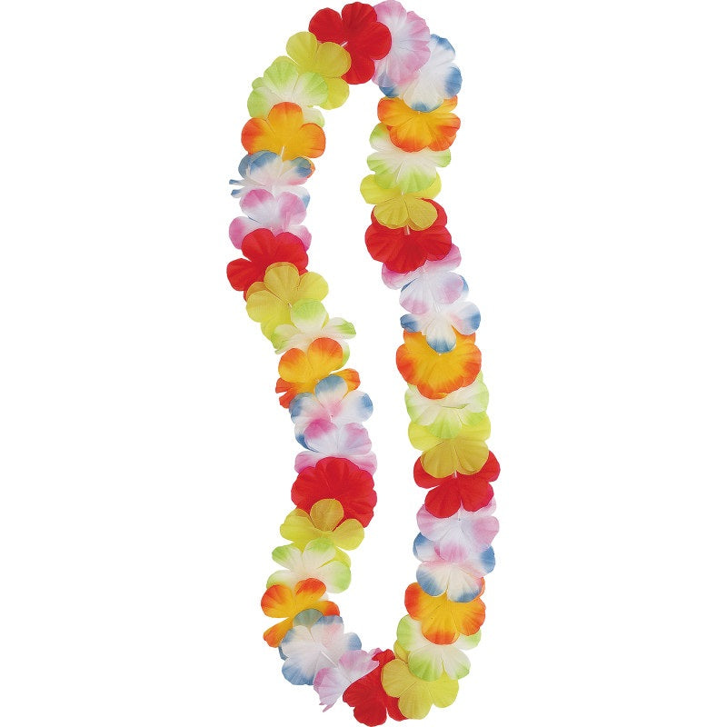 Multicolor Hawaiian Flower Lei, 42"