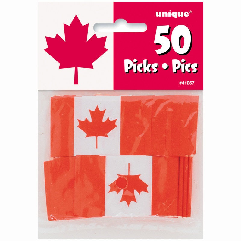 Canada Day Flag Party Picks, Pack of 50