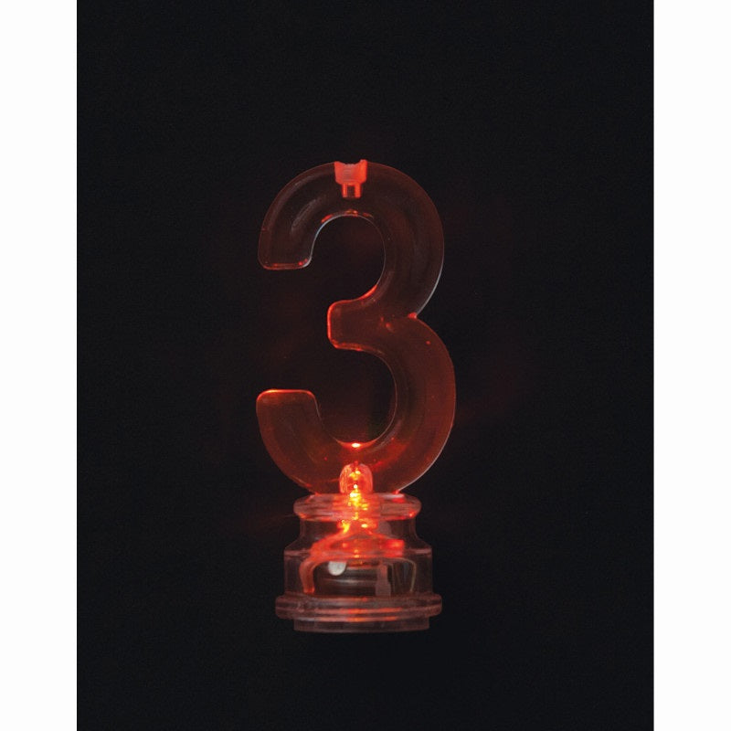 Number 3 Flashing Candle Holder Including Birthday Candle