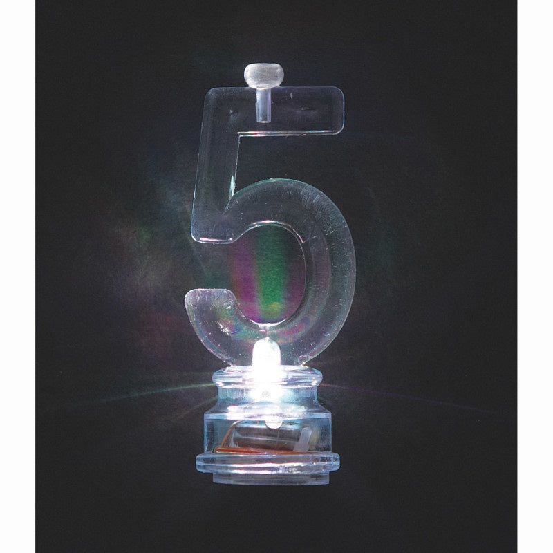 Number 5 Flashing Candle Holder Including Birthday Candle
