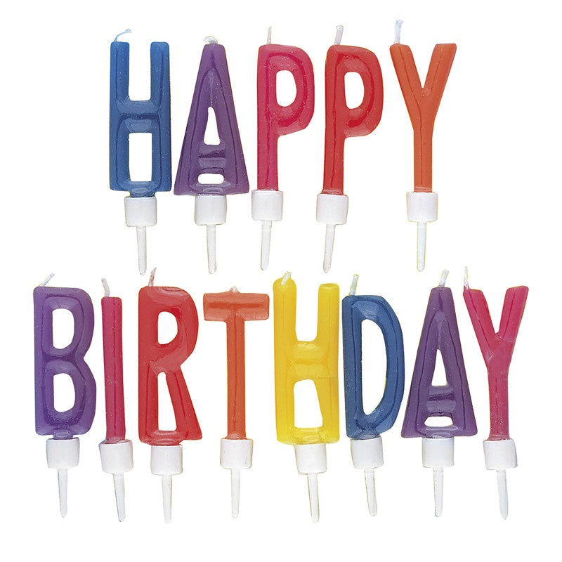 Happy Birthday Letter Candles with Holders