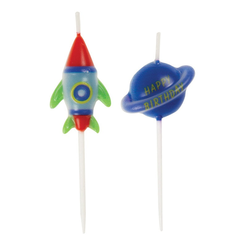 Outer Space Themed Birthday Candles, 6 Count