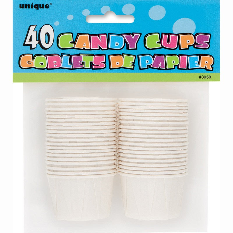 White Candy Cups, Pack of 40