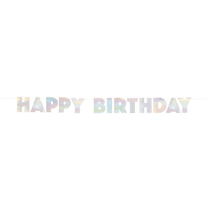 Iridescent Foil Happy Birthday Banner, 7.25 ft