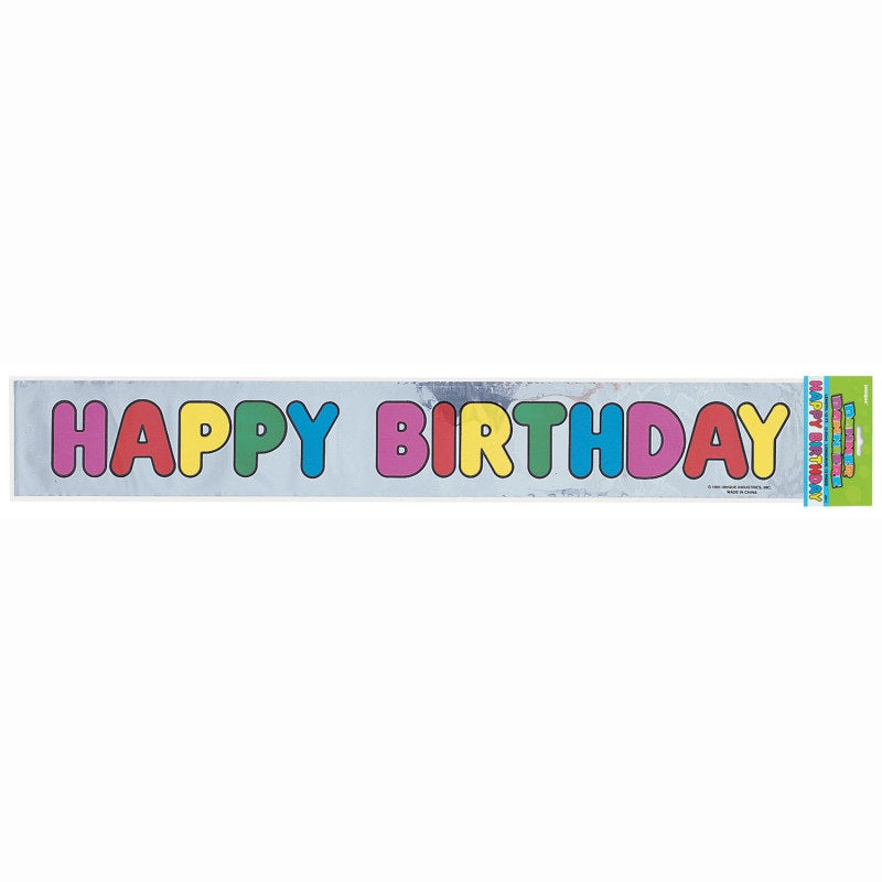 12 ft Foil Happy Birthday Banner