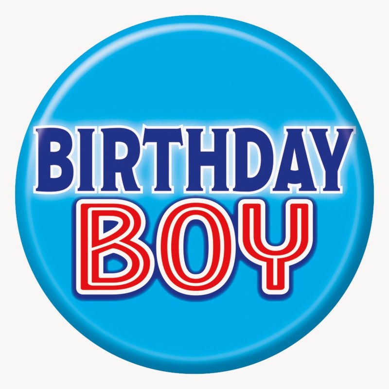 3" Birthday Boy Button, 0.91" Size
