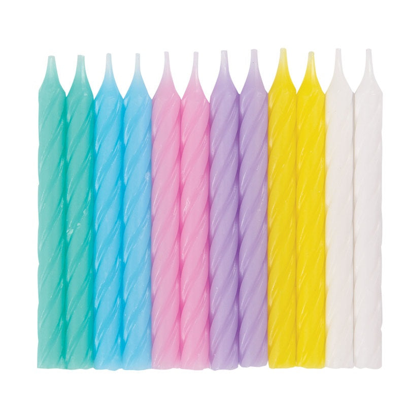 Assorted Colors Birthday Candles, 24 Count