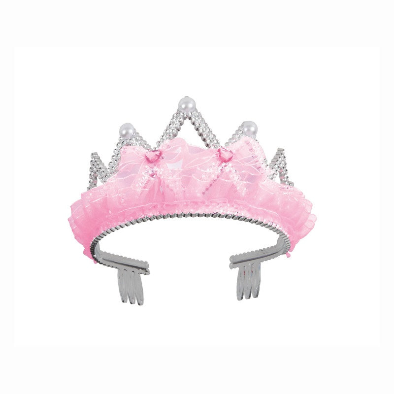 Pink Tiara Adorned with Bows and Ribbons