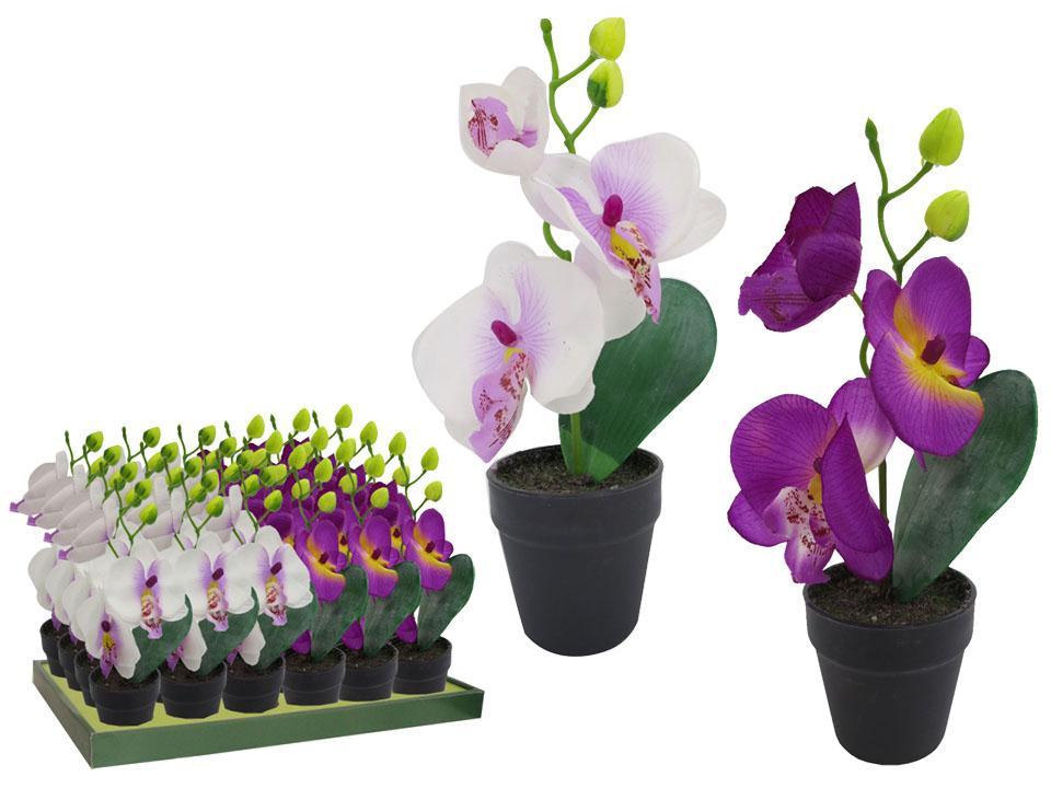 9.5"H Artificial Orchid w/Pot
