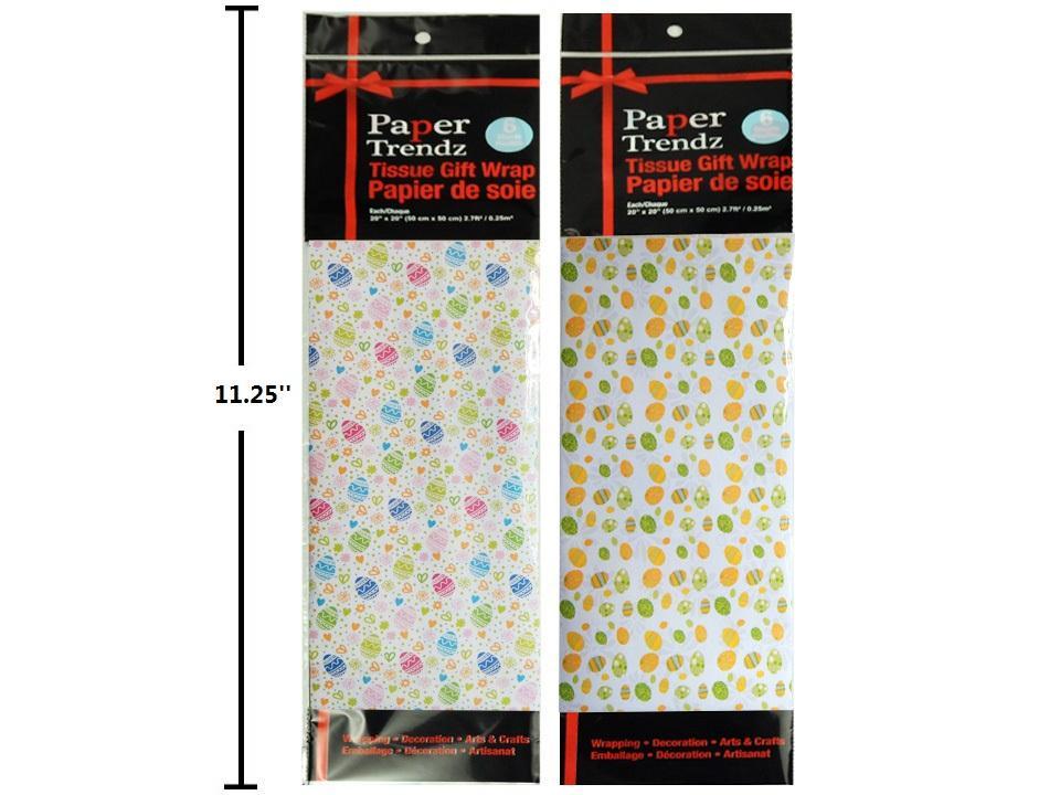 Easter 6ct. 20"x20" Tissue Paper, 2/s, printed bag