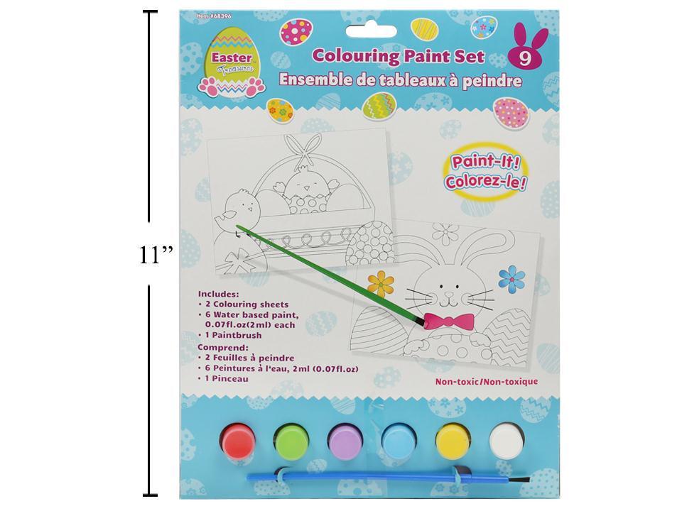 Easter 9pcs Colouring Paint Set, sleeve card