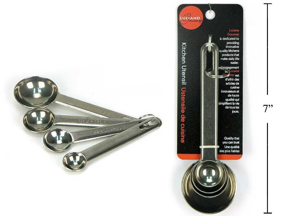 L.Gourmet 4-Piece Stainless Steel Measuring Spoon Set, t.o.c (CP)