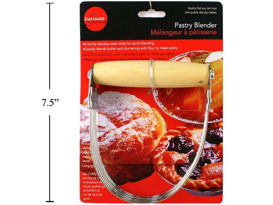 L.Gourmet Stainless Steel Pastry Blender with Wooden Handle