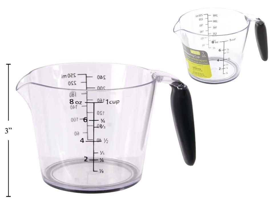 L. Gourmet 1-Cup Measuring Cup with Non-Slip Base and Soft Grip Handle