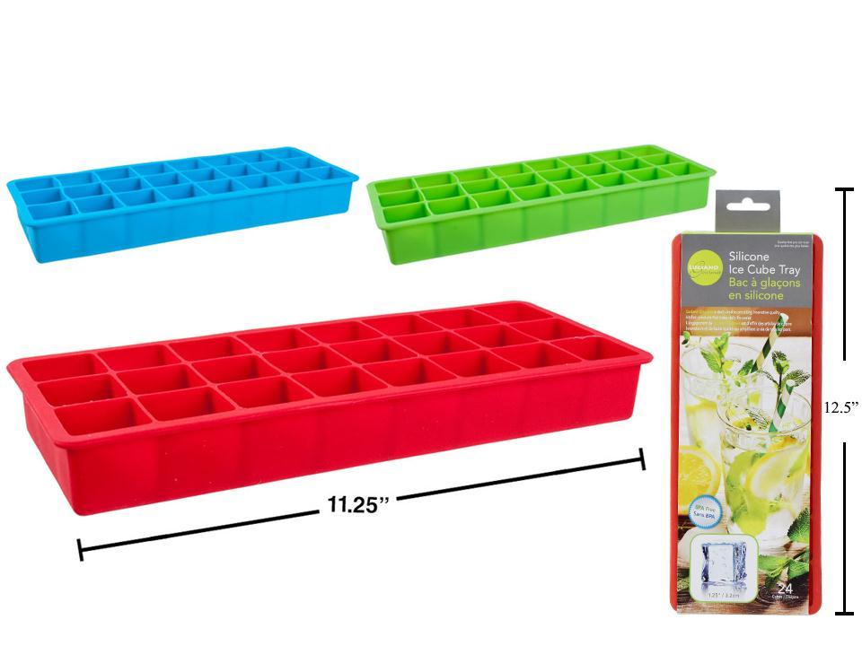 L.G. Silicone Ice Cube Tray, 3 x 8, Measuring 18.5x11.7x3.5cm