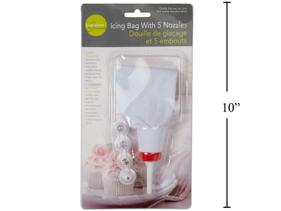 L.Gourmet PVC Icing Bag with 5 Nozzles