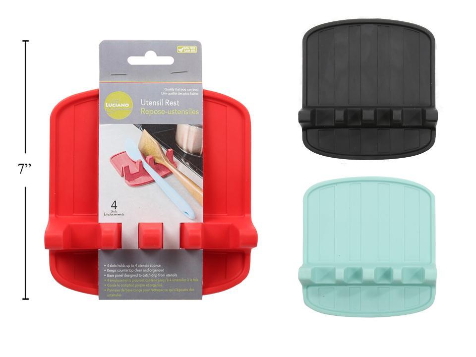 L. Gourmet 4-Slot Utensil Rest, Dimensions 14x15x4cm