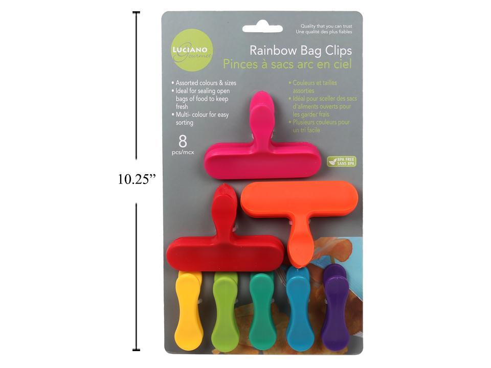 L.G. 8-Piece Rainbow Bag Clips