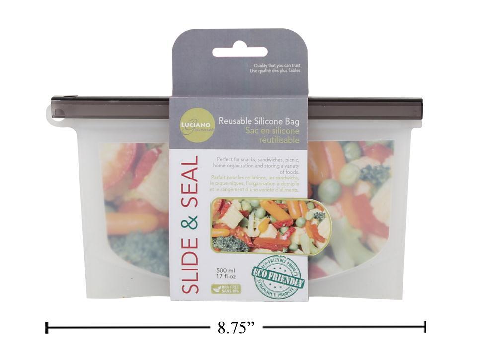 L.Gourmet 500ml Slide & Seal Reusable Silicone Bag
