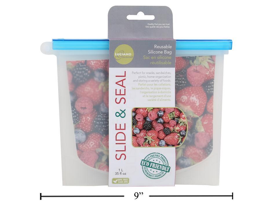 L.Gourmet 1L Slide & Seal Reusable Silicone Bag