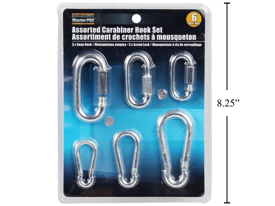 H.E.Master Pro 6-Piece Assorted Carabiner Hooks