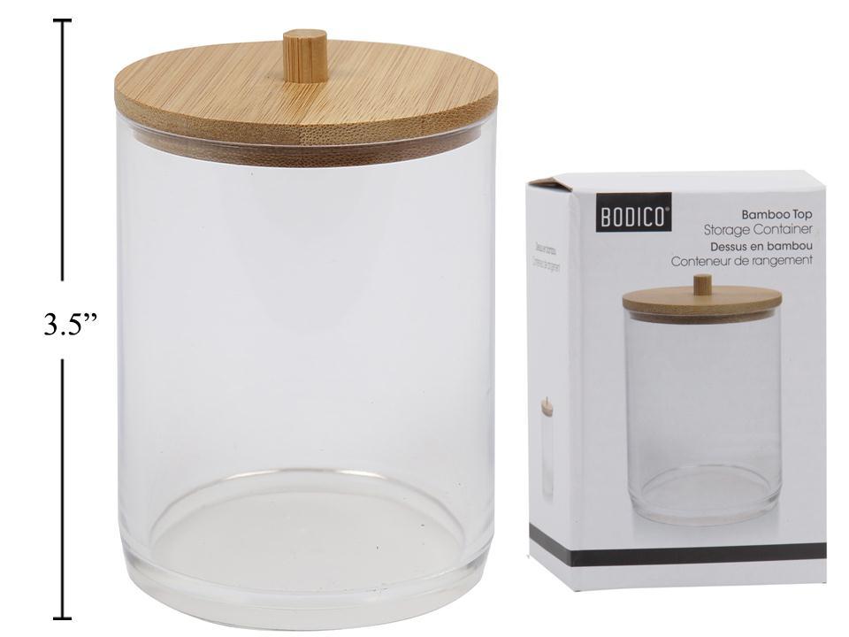 Bodico Round Bamboo Container, Dimensions 7x7x11.5cm
