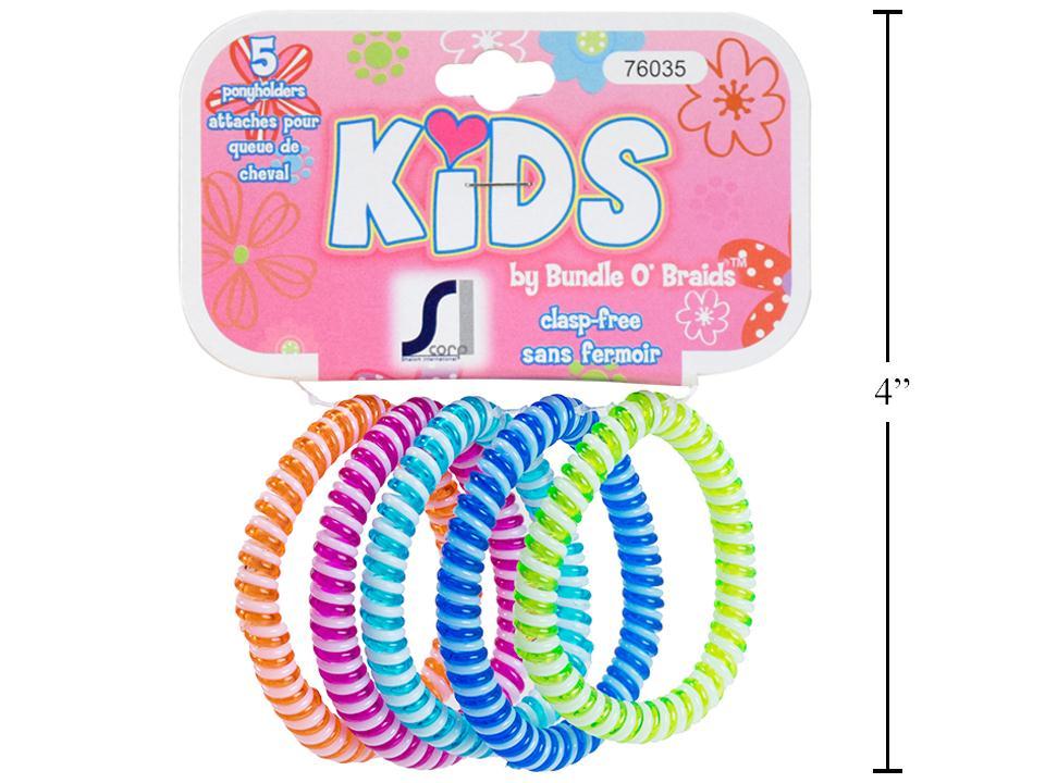 Stylin G 5-Piece Hair Coil Ponytail Holders in Assorted Colors