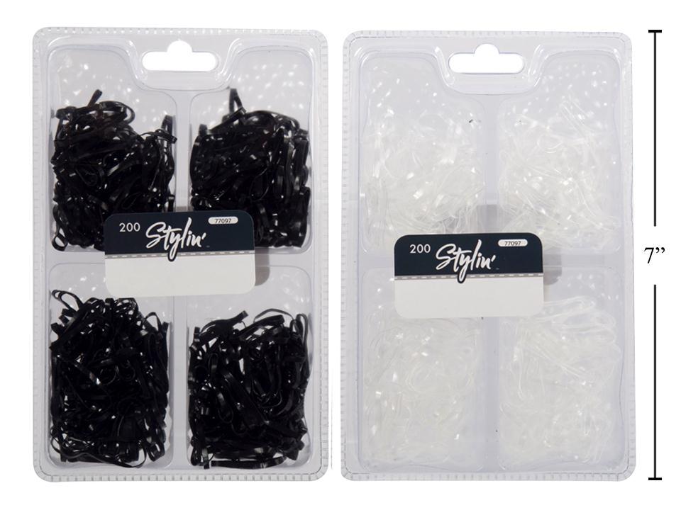 200-Piece Stylin Elastic Ponyholder Set, Rubber