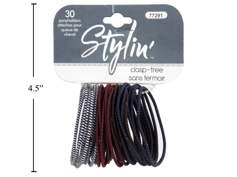 Stylin Clasp-Free 30-Piece Ponyholders