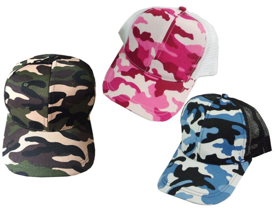 Camouflage Baseball Hats, 3asst. Colours, j-hook w/cht