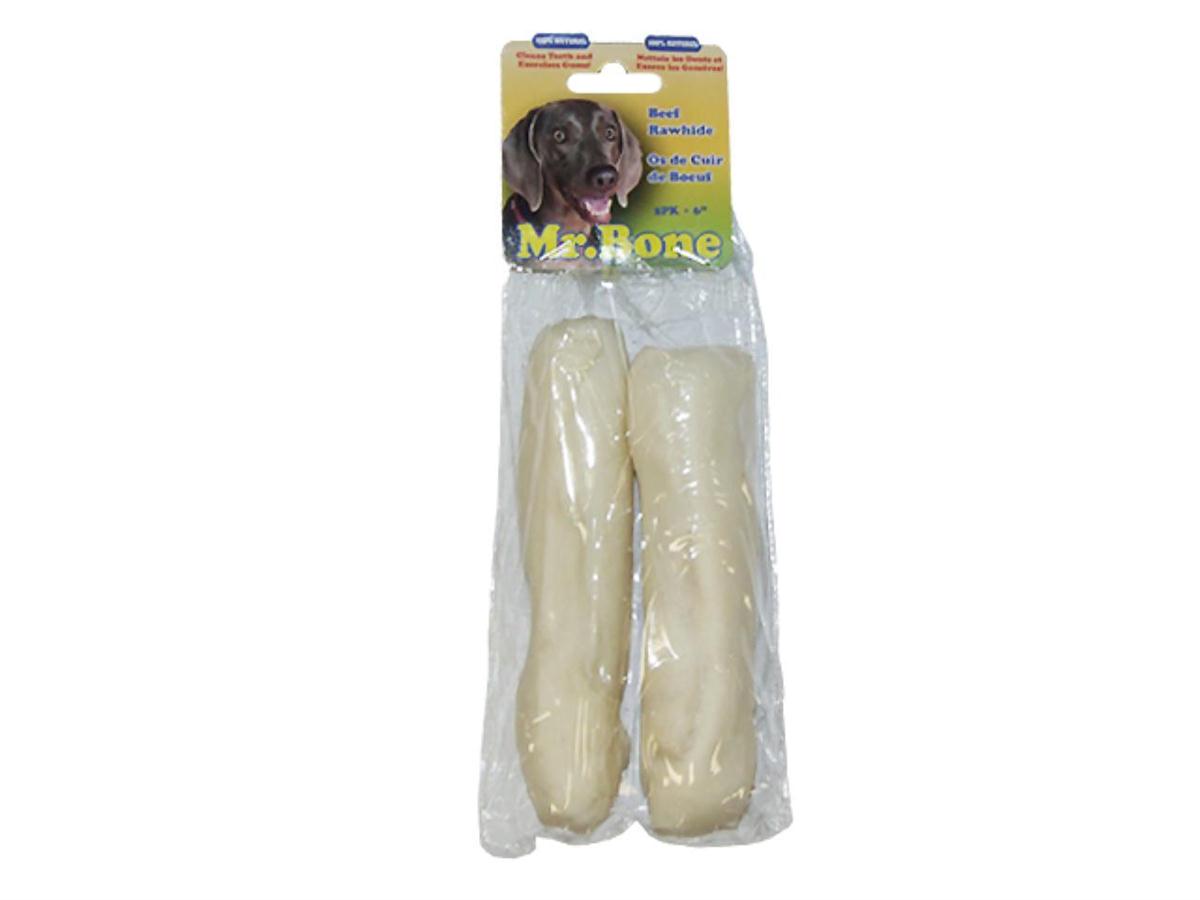 Mr. Bone 2-Piece 6" White Rawhide Retrievers