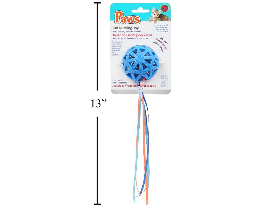 PAWS Cat Toy with Rustling Noise and Ribbon