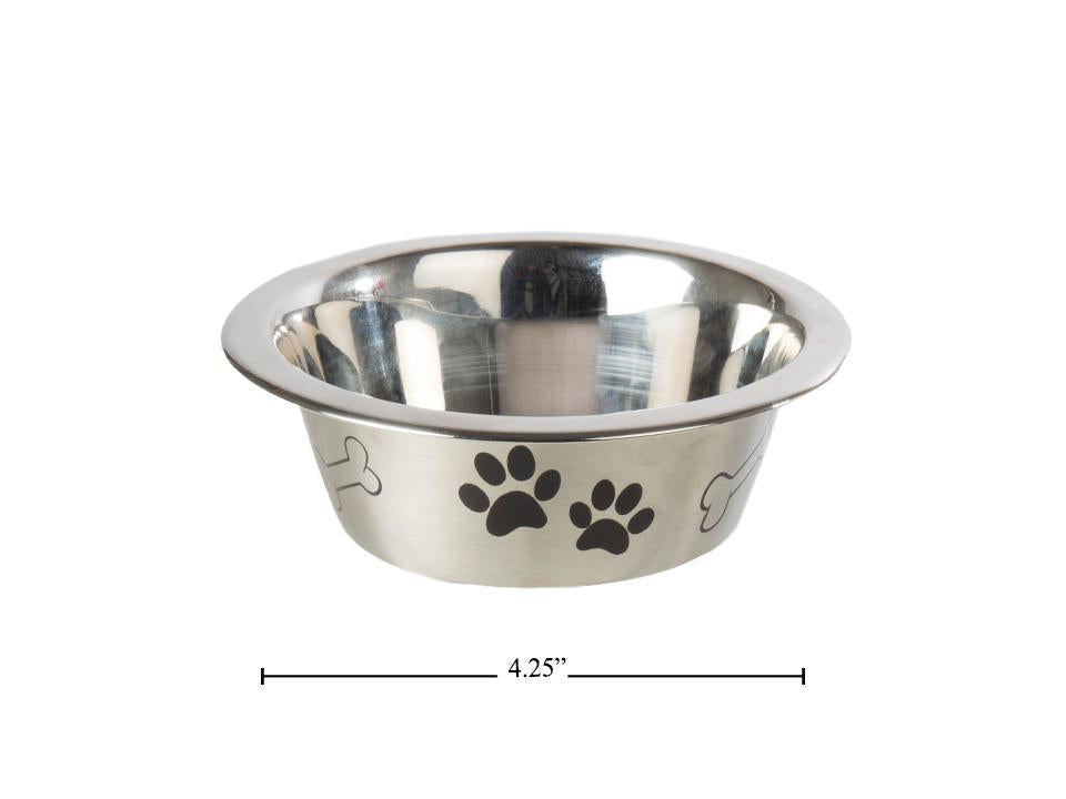 PAWS 4.5" Matt Stainless Steel Pet Bowl