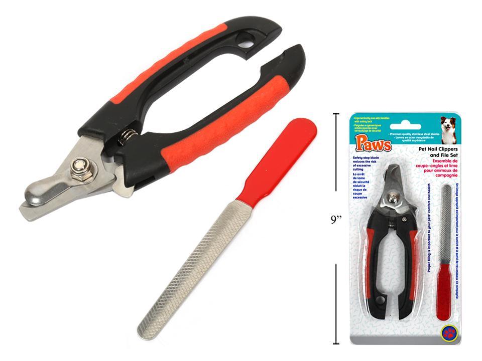 Pet Nail Clippers and File Set, 6.5"/5.5", 2-Piece